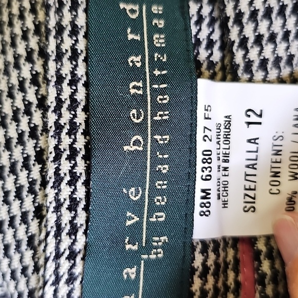 Black Houndstooth Wide-Leg Pants. Academia Dark Black and White Wide Leg Size 12 - Picture 7 of 11